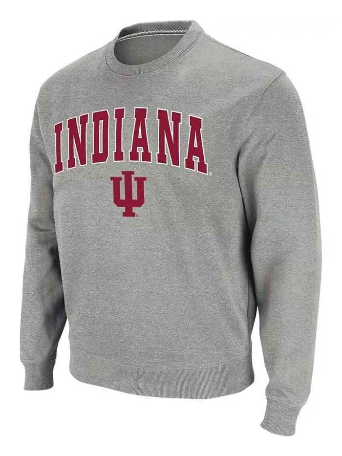 Мужской свитшот с круглым вырезом Indiana Hoosiers с арочным логотипом Colosseum — изображение 3 из 7, серый