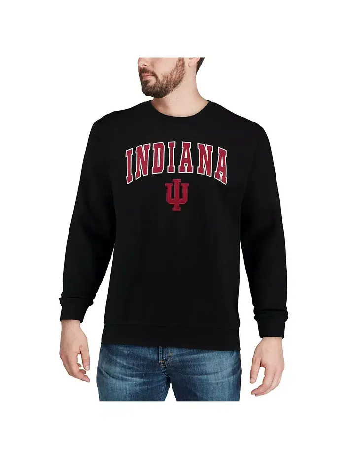 Мужской свитшот с круглым вырезом Indiana Hoosiers с арочным логотипом Colosseum — изображение 7 из 7, серый