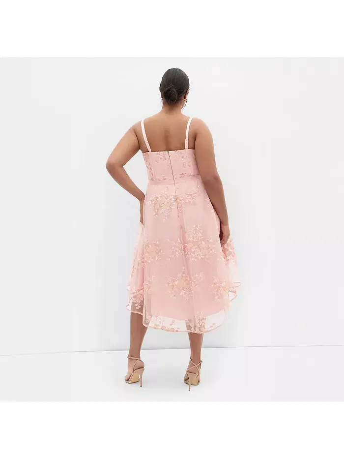 Платье без бретелей из тюля Plus Size Ambrosia CITY CHIC — изображение 2 из 5, розовый