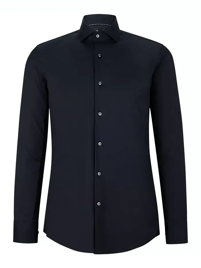 Мужская классическая рубашка Slim-Fit Easy-Iron Hugo Boss — изображение 2 из 4, черный