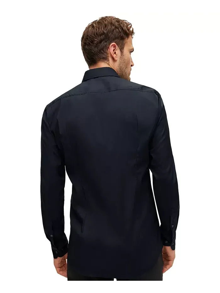 Мужская классическая рубашка Slim-Fit Easy-Iron Hugo Boss — изображение 3 из 4, черный