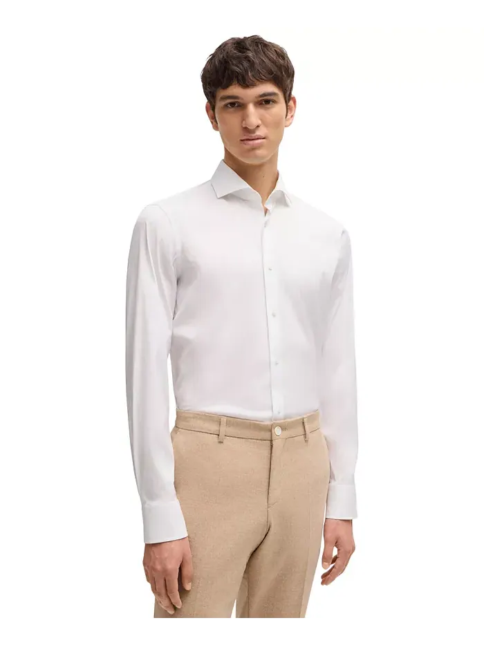 Мужская классическая рубашка Slim-Fit Easy-Iron Hugo Boss — изображение 1 из 4, белый