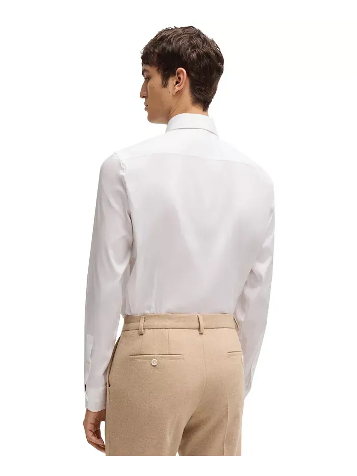 Мужская классическая рубашка Slim-Fit Easy-Iron Hugo Boss — изображение 3 из 4, белый