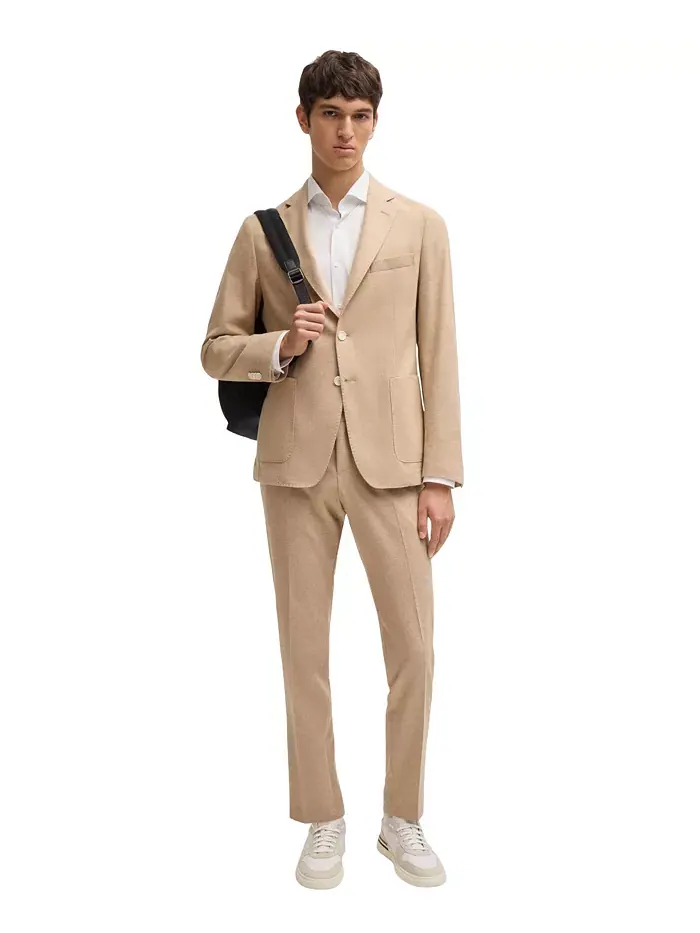Мужская классическая рубашка Slim-Fit Easy-Iron Hugo Boss — изображение 4 из 4, белый