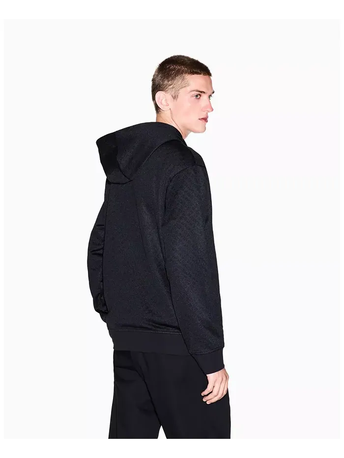 Мужская худи с жаккардовым логотипом по всей поверхности A|X Armani Exchange — изображение 2 из 5, черный