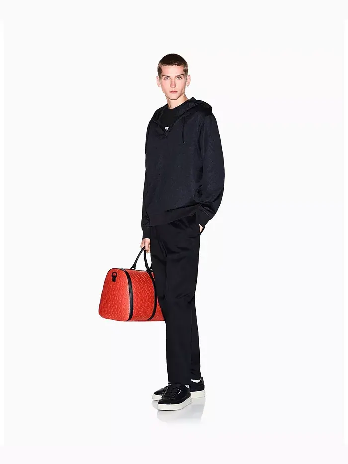Мужская худи с жаккардовым логотипом по всей поверхности A|X Armani Exchange — изображение 3 из 5, черный
