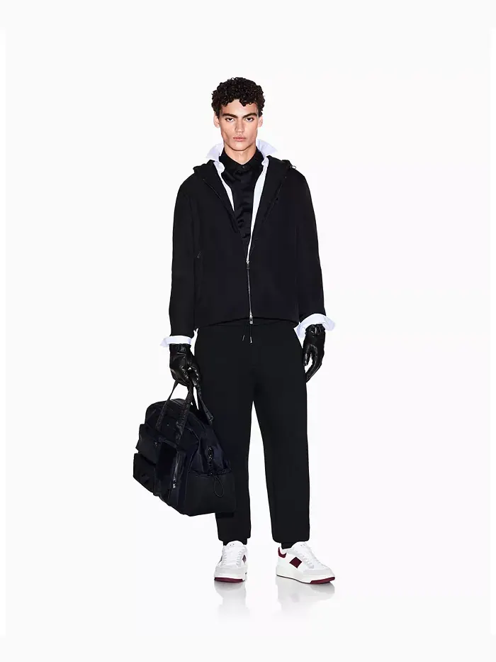Мужская ночная сатиновая рубашка Lab Satin Woven A|X Armani Exchange — изображение 2 из 5, белый