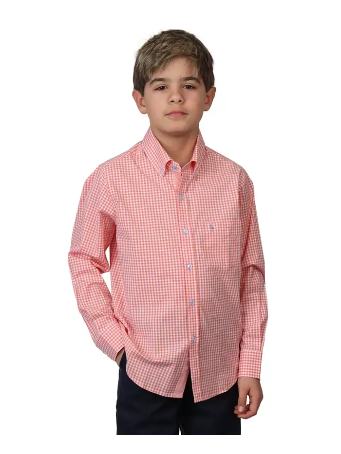 Рубашка с длинным рукавом Big Boys Signature Gingham Tailorbyrd — оранжевый