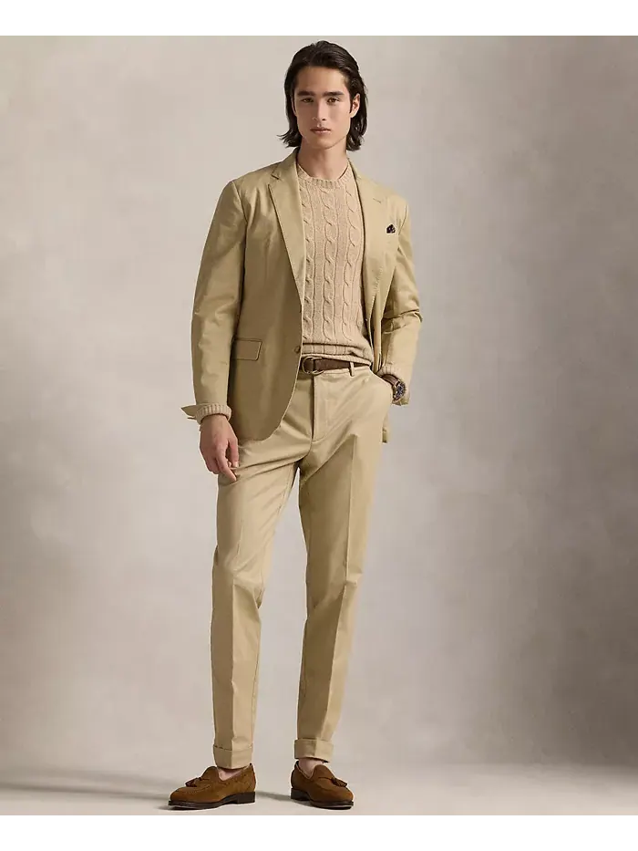 Мужская пиджак-поло неструктурированный современный пиджак Polo Ralph Lauren — изображение 2 из 5, бежевый/бежевый