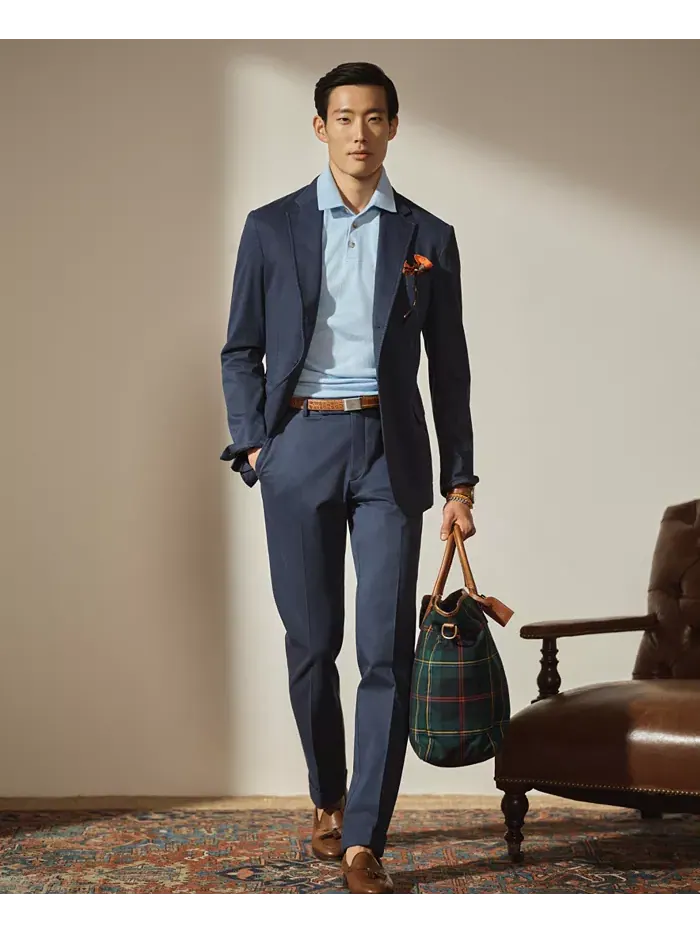 Мужская пиджак-поло неструктурированный современный пиджак Polo Ralph Lauren — изображение 6 из 7, синий
