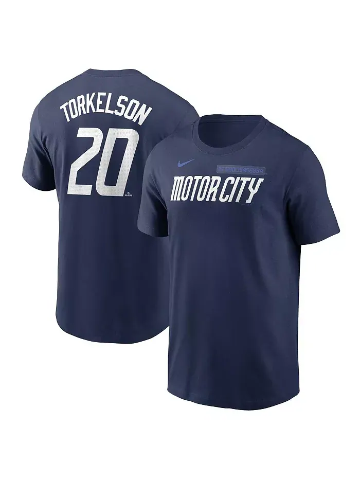 Мужская футболка Spencer Torkelson Detroit Tigers 2024 City Connect Fuse с именем и номером — изображение 1 из 3, синий