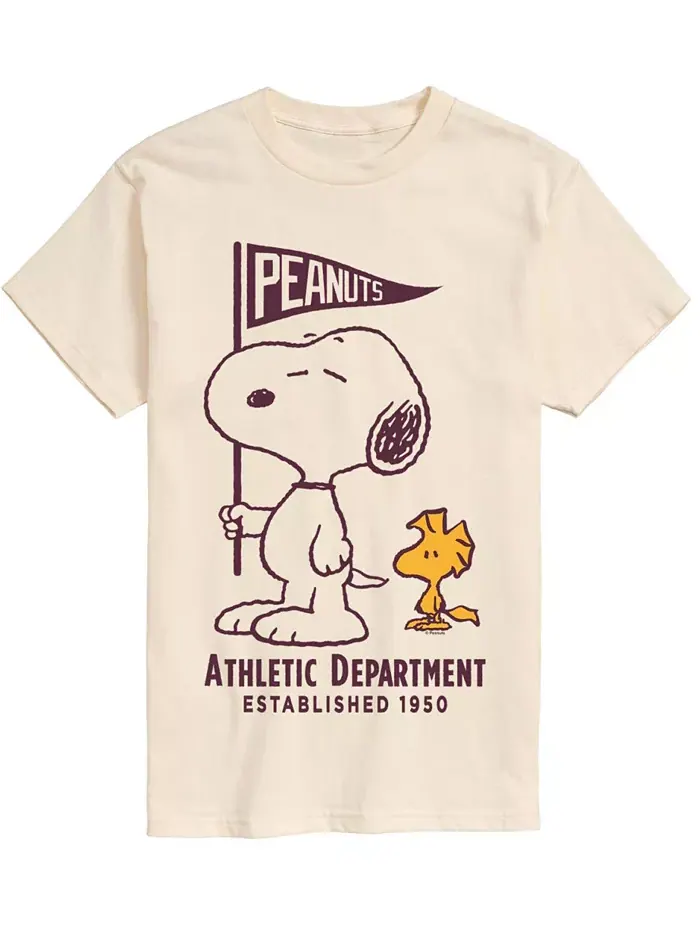 Мужская футболка с коротким рукавом Snoopy Peanuts Sports Airwaves — изображение 1 из 3, бежевый/бежевый