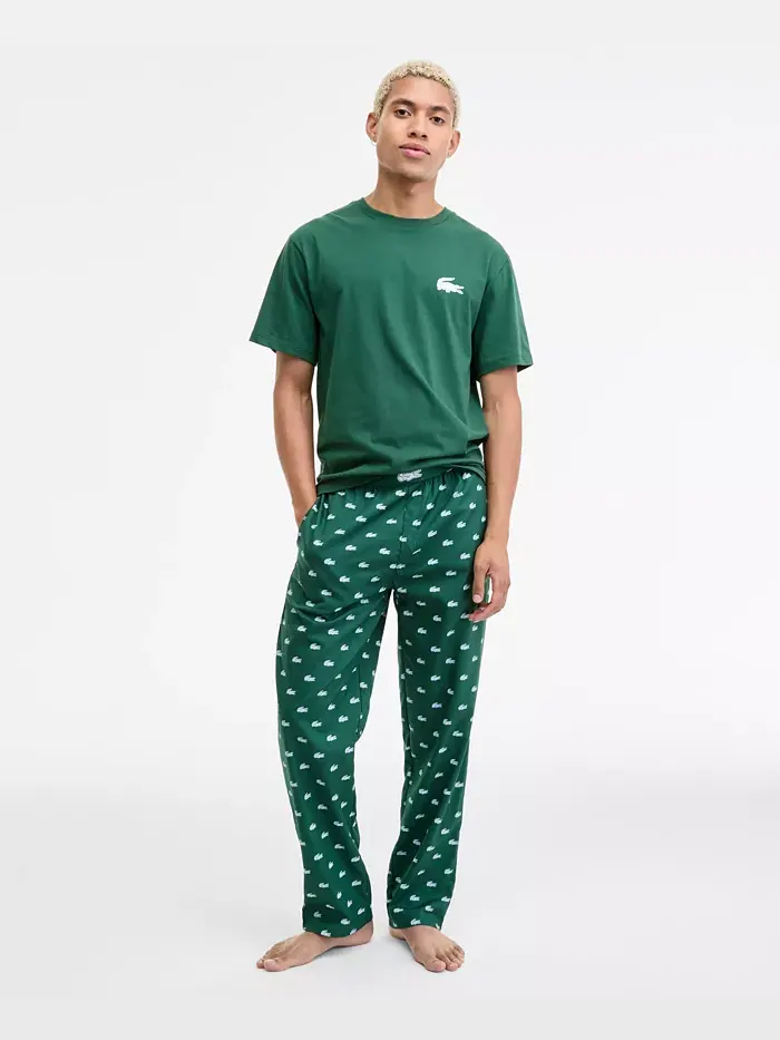 Футболка Lacoste, мужская, для сна и отдыха — изображение 2 из 8, зеленый