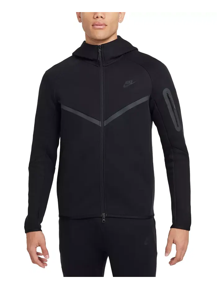 Мужская худи Tech Fleece Full-Zip Windrunner с логотипом Nike — изображение 1 из 5, черный