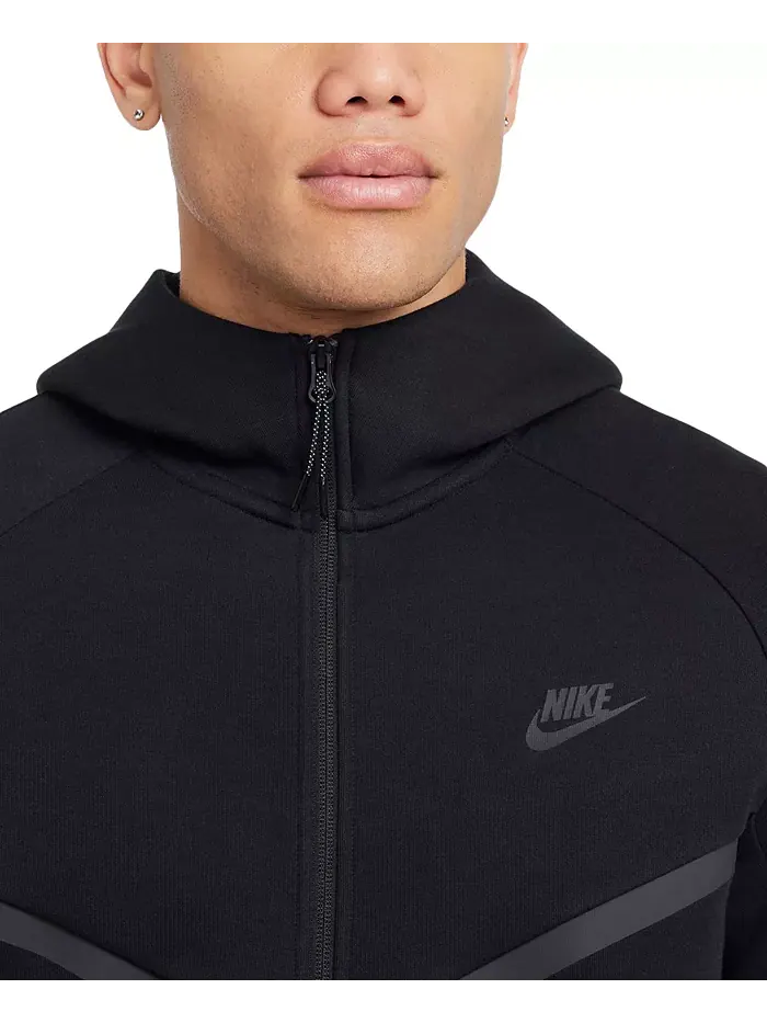 Мужская худи Tech Fleece Full-Zip Windrunner с логотипом Nike — изображение 2 из 5, черный