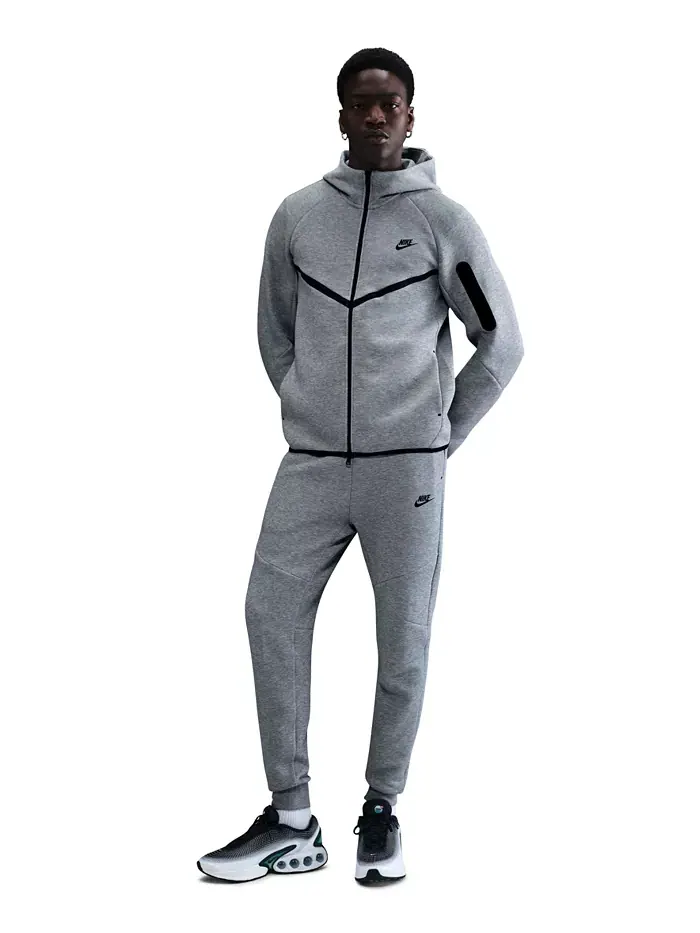 Мужская худи Tech Fleece Full-Zip Windrunner с логотипом Nike — изображение 1 из 4, серый