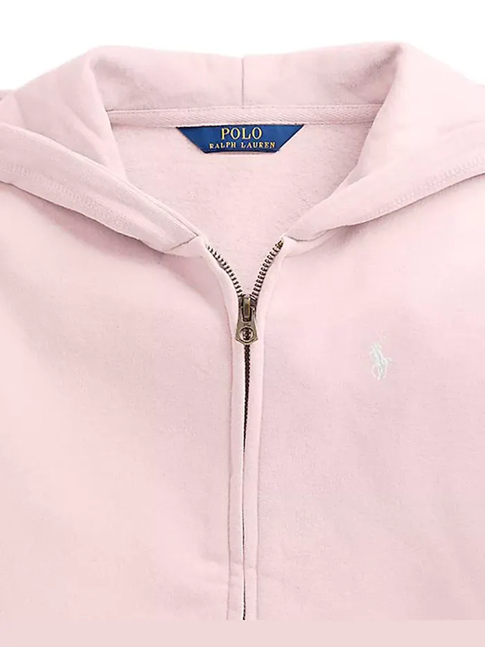 Детская флисовая худи с молнией для девочек 7-16 лет Polo Ralph Lauren — изображение 3 из 3, розовый