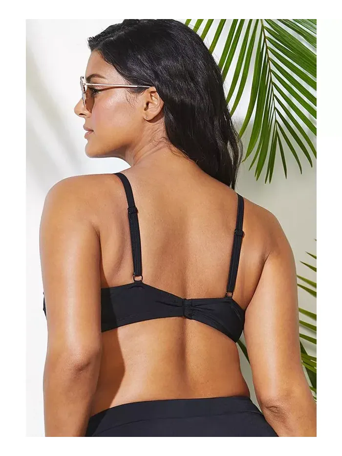 Женский бикини-топ Mentor с завязками спереди Swimsuits for All — изображение 2 из 2, черный