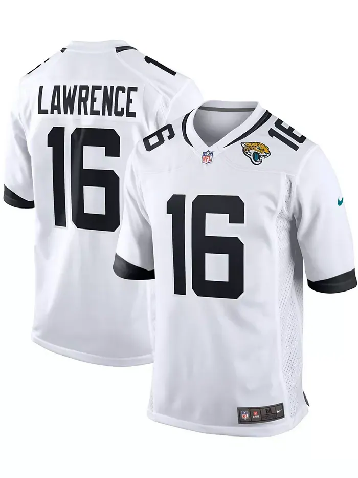 Мужская альтернативная игровая футболка Jacksonville Jaguars Тревора Лоуренса Nike — изображение 1 из 5, белый