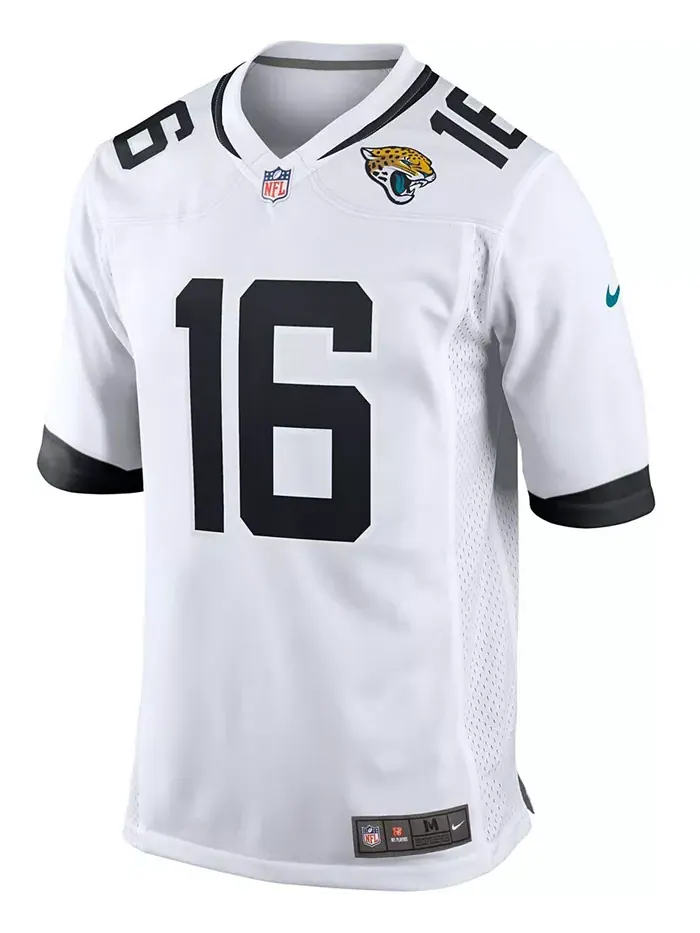 Мужская альтернативная игровая футболка Jacksonville Jaguars Тревора Лоуренса Nike — изображение 2 из 5, белый