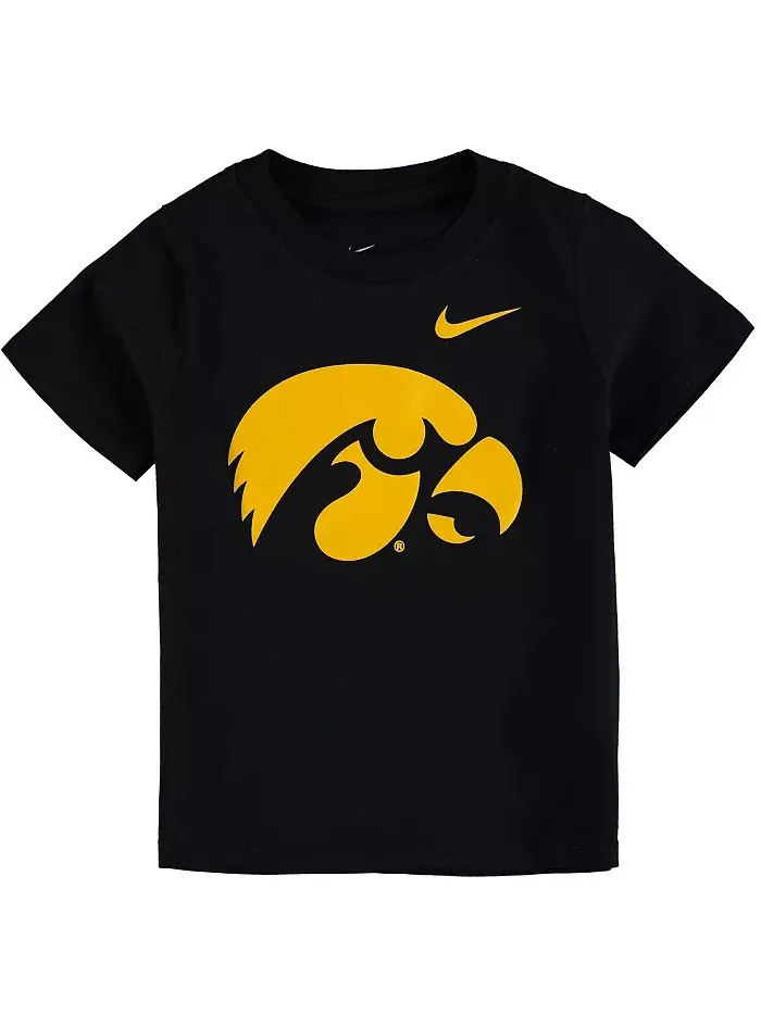 Футболка для мальчиков и девочек с логотипом Iowa Hawkeyes — изображение 1 из 1, черный