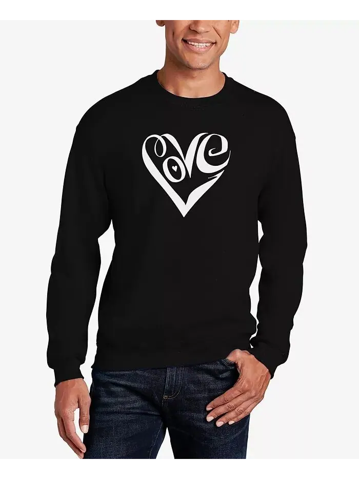 Мужская толстовка с круглым вырезом и надписью Word Art Script Love Heart LA Pop Art — изображение 1 из 3, черный
