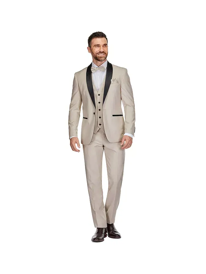 Мужской смокинг из 3 предметов Slim Fit с шалевым воротником Gino Vitale