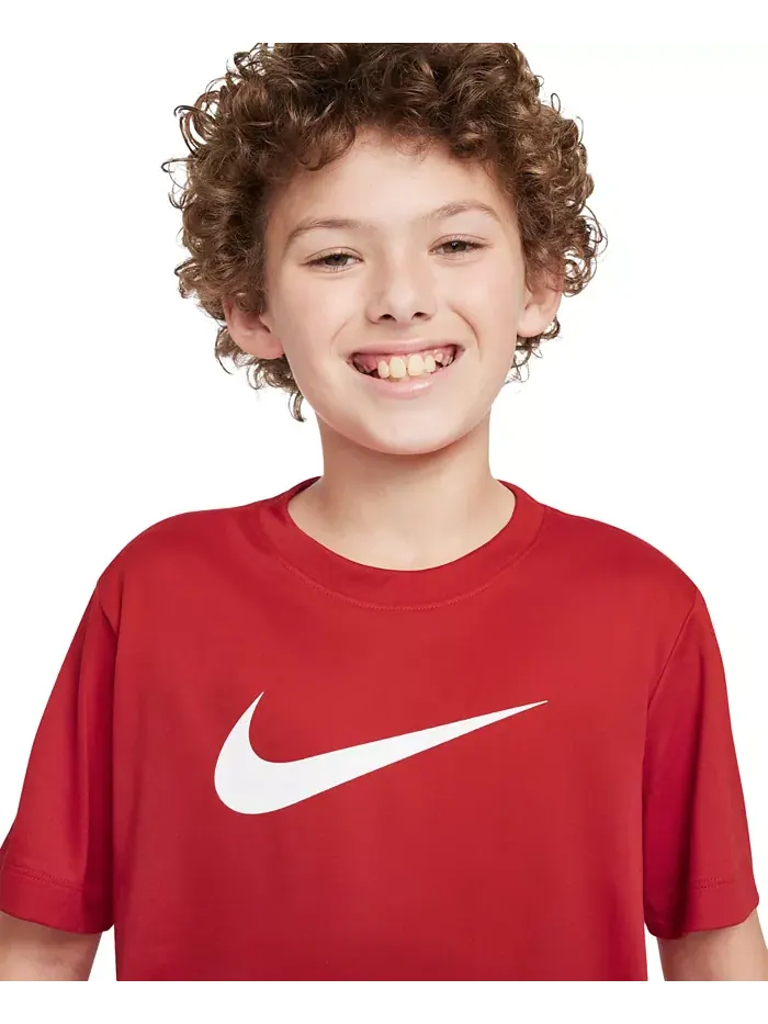 Футболка с круглым вырезом Legend Swoosh-Logo Dri-FIT для старших детей Nike — изображение 2 из 3, красный