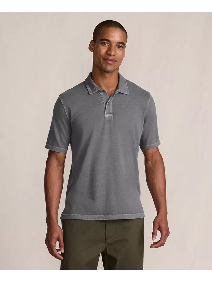 Мужская короткая футболка Sun Faded Super T Polo Lands' End — изображение 1 из 4, серый