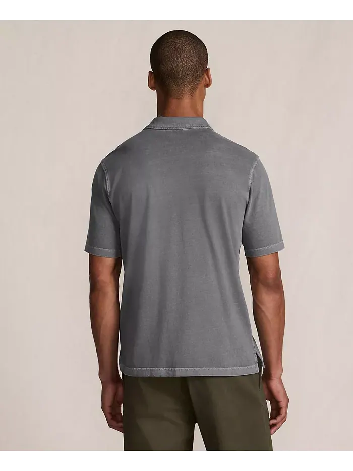 Мужская короткая футболка Sun Faded Super T Polo Lands' End — изображение 2 из 4, серый
