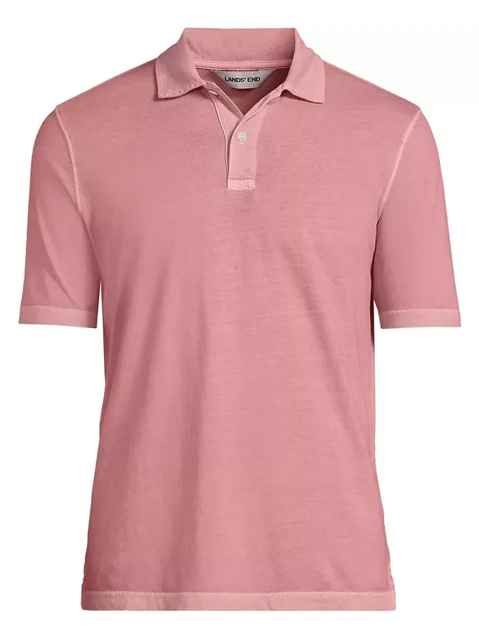 Мужская короткая футболка Sun Faded Super T Polo Lands' End — изображение 2 из 2, красный