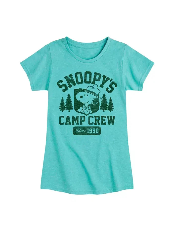 Футболка с принтом "Peanuts Snoopy's Camping Crew" для девочек постарше Hybrid Apparel — изображение 1 из 3, синий