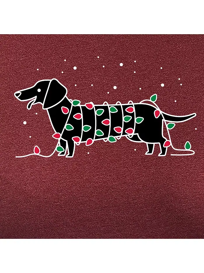 Пуловер с принтом Dachshund Lights Plus Size Hybrid Apparel — изображение 2 из 3, красный