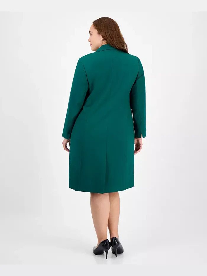 Комплект платья-футляр без рукавов Plus Size Le Suit — изображение 2 из 2, зеленый