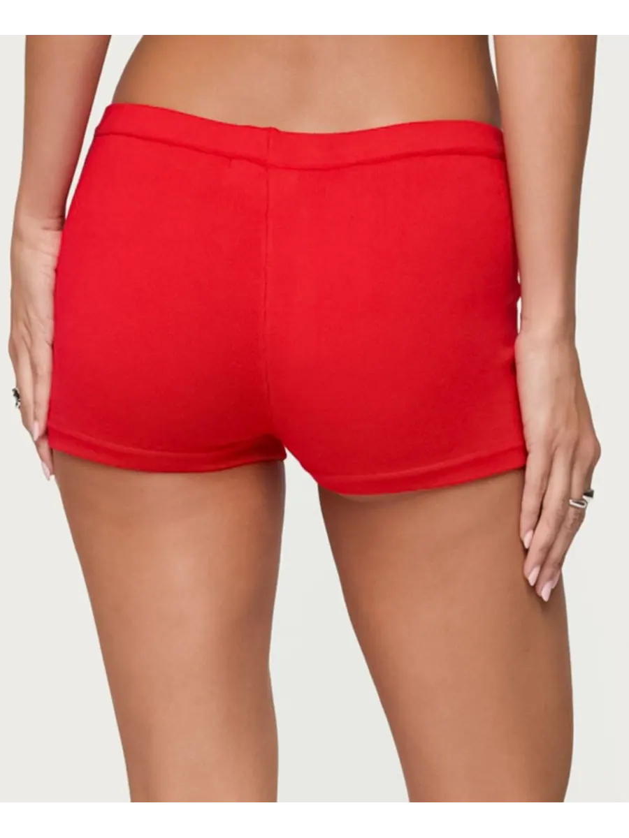 Женские вязаные микрошорты Maycee Edikted — изображение 4 из 5, красный