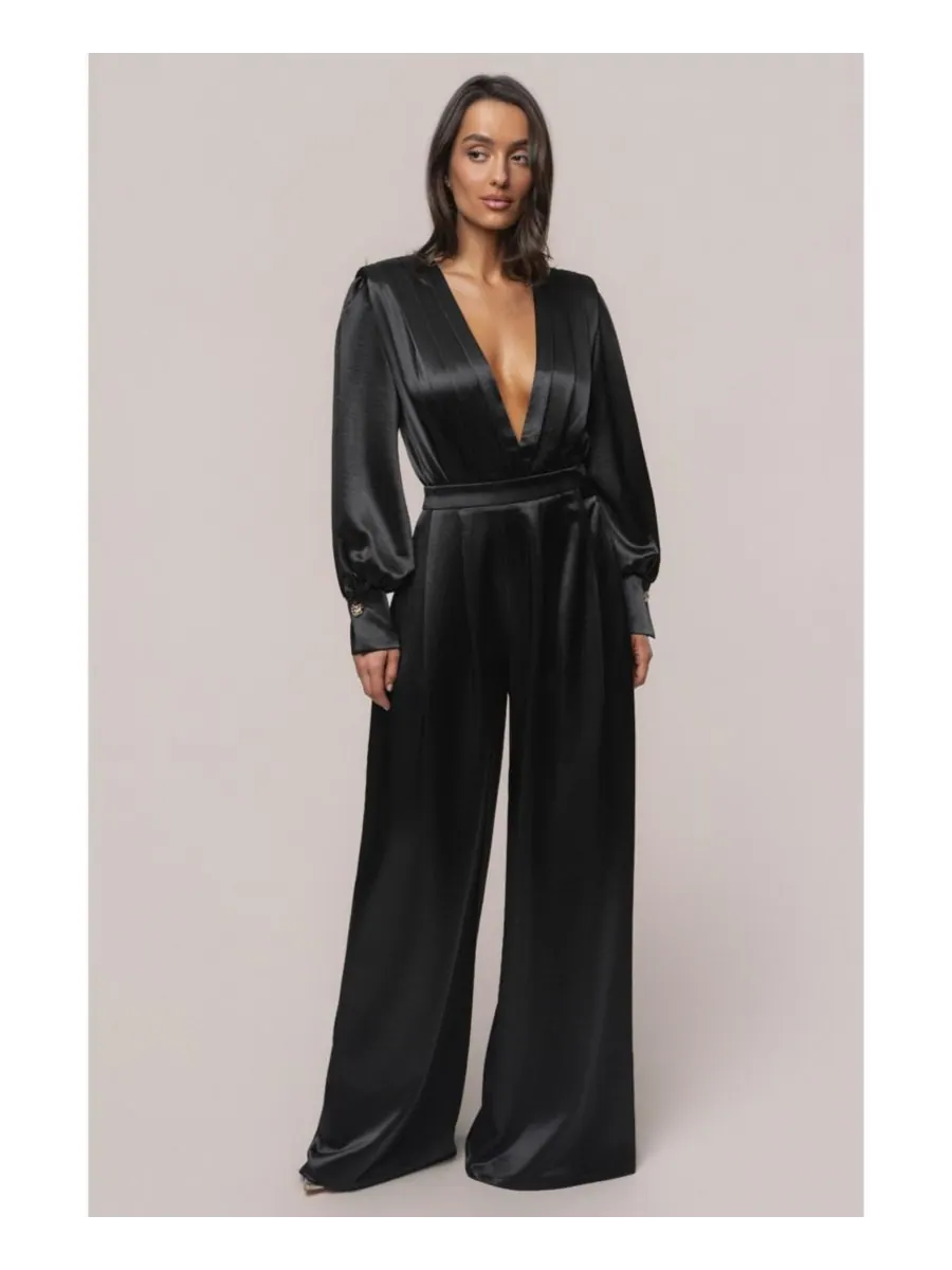 Женский атласный боди Сияние JLUXLABEL — изображение 5 из 7, черный