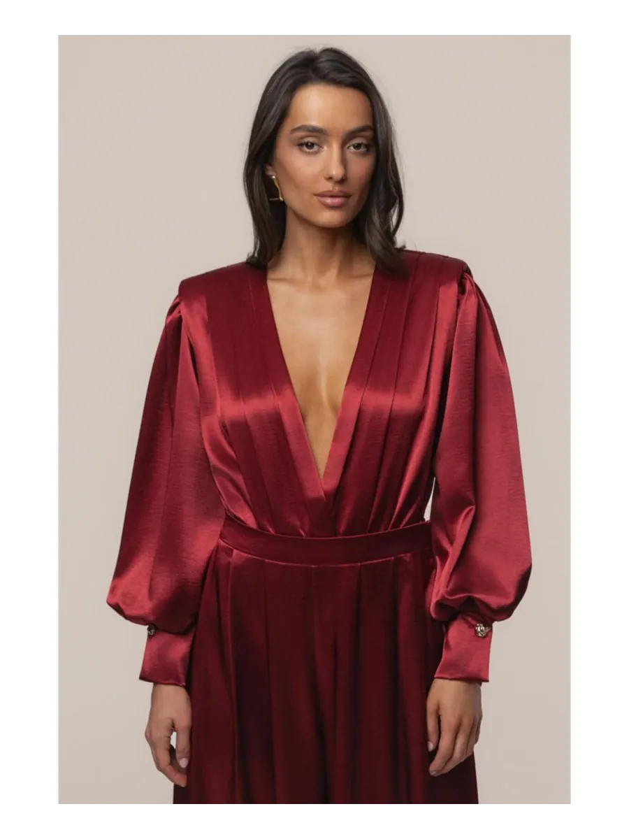 Женский атласный боди Сияние JLUXLABEL — изображение 1 из 8, красный