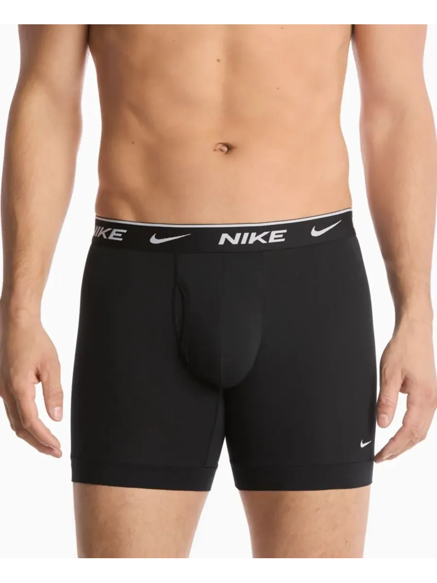 Nike Мужские боксеры Dri-FIT Essential из эластичного хлопка, комплект из 3 штук — изображение 2 из 4, черный