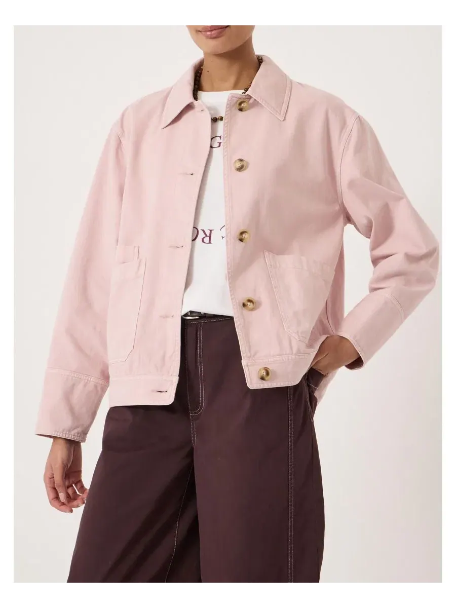 Женская хлопковая куртка Avril Utility Barn Jacket Hush — изображение 4 из 8, бледный розовый