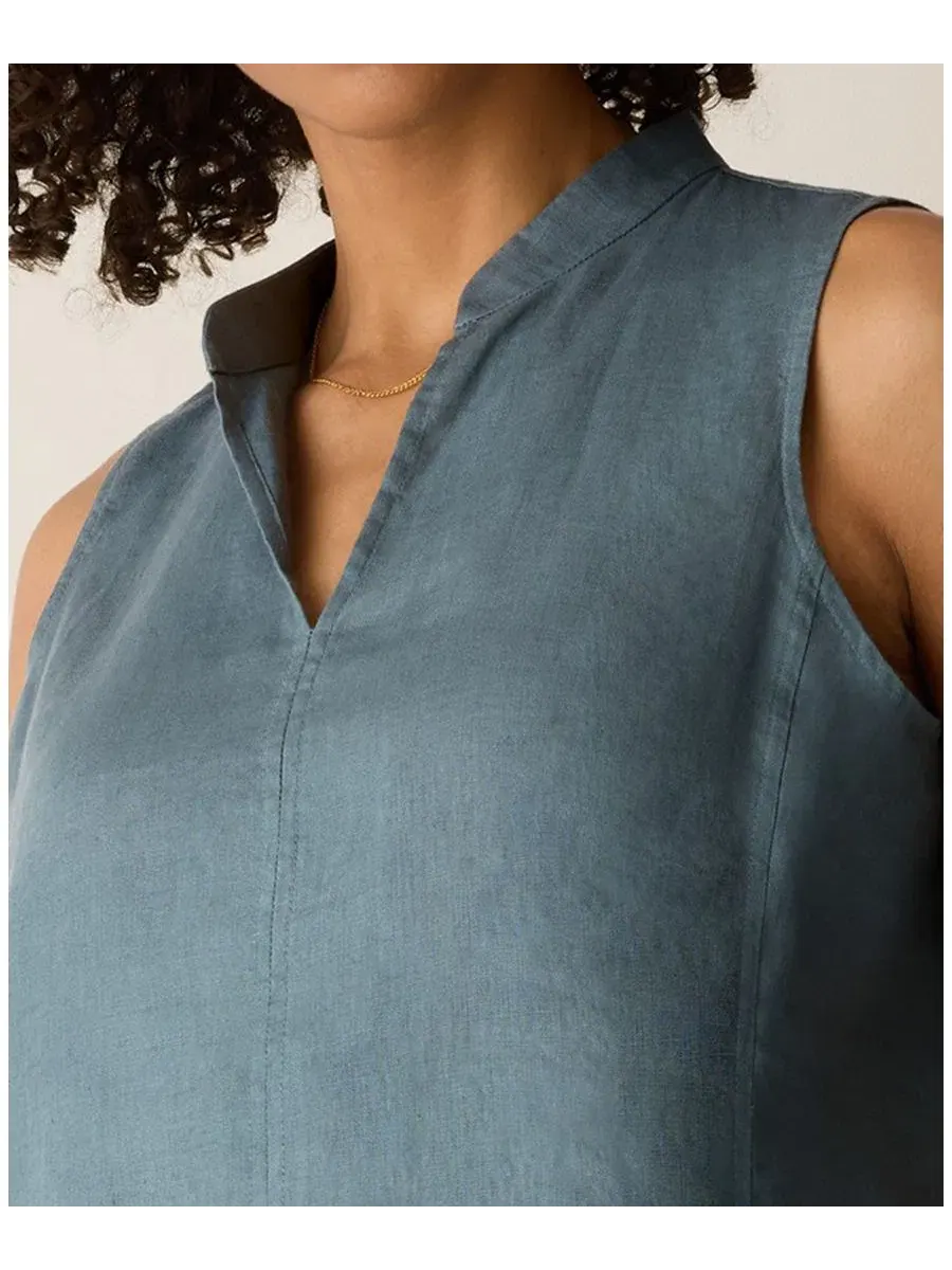 Женское платье без рукавов с разрезом на воротнике Eileen Fisher — изображение 2 из 3, нил