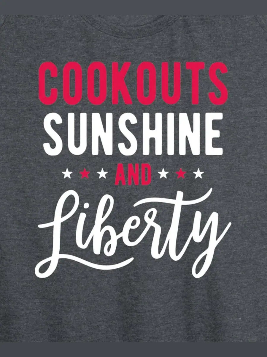 Майка-борцовка с графическим принтом "Cookouts Sunshine and Liberty" для полных женщин Hybrid — изображение 2 из 3