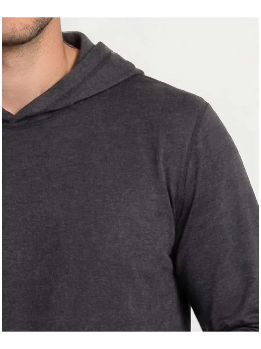 Мужская легкая толстовка с длинными рукавами и капюшоном для активного отдыха Vintage 1946 — изображение 2 из 3, темно-серый