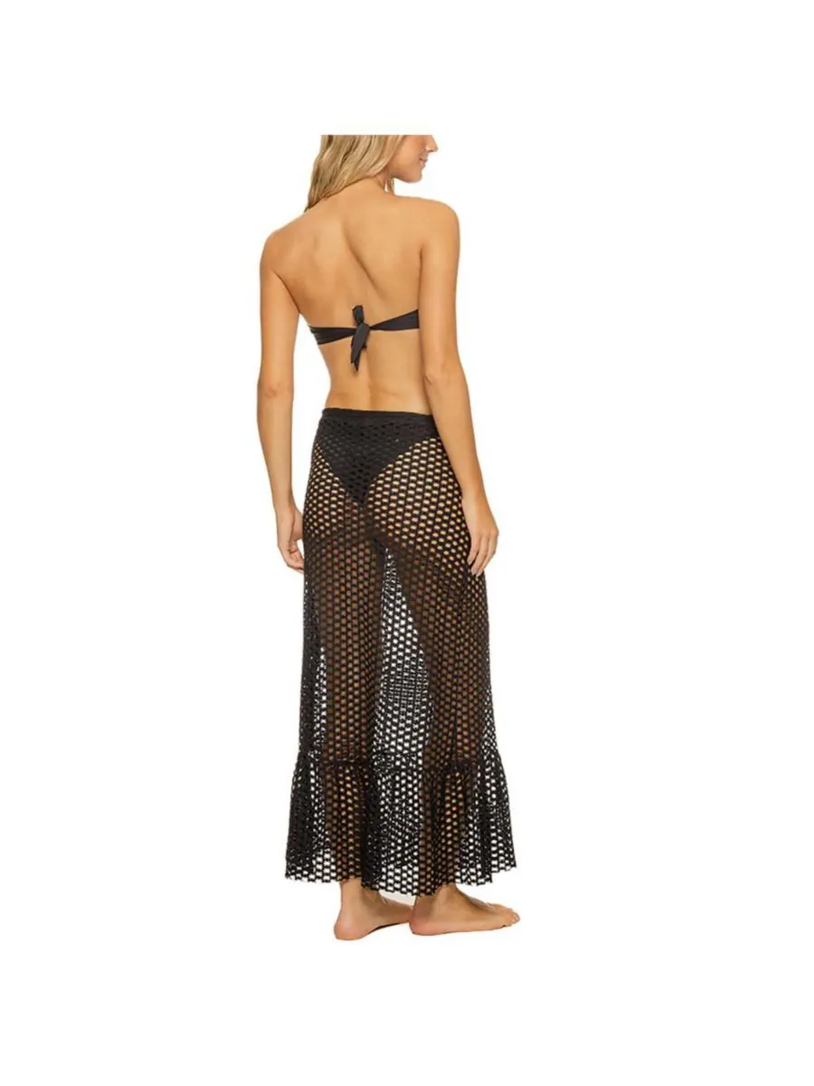 Женская макси-юбка-накидка с решетчатым узором Guria Beachwear — изображение 2 из 3, черный