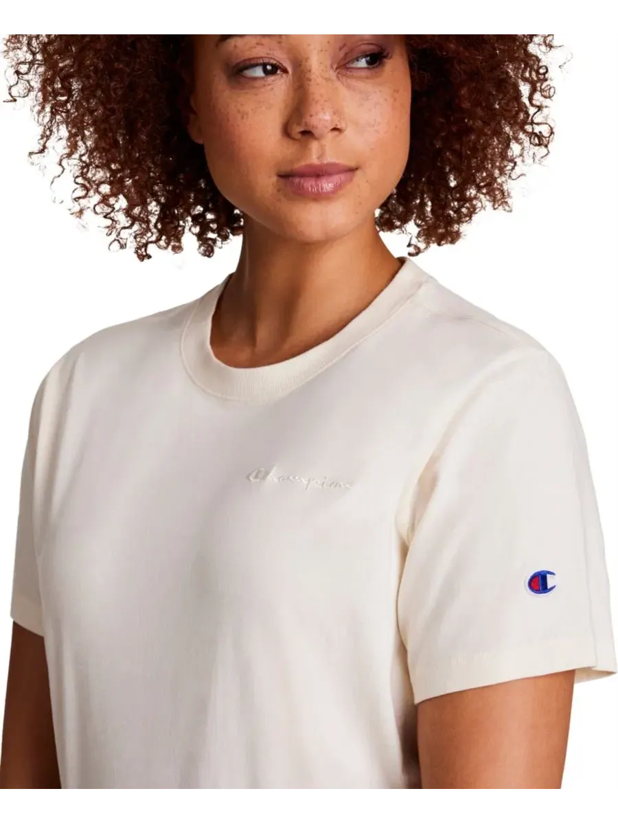 Женская классическая футболка с вышивкой Champion, Unbleached Cotton — изображение 3 из 4