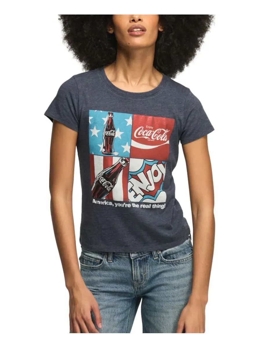 Женская детская футболка Coca Cola Americana Grid Crewneck Lucky Brand