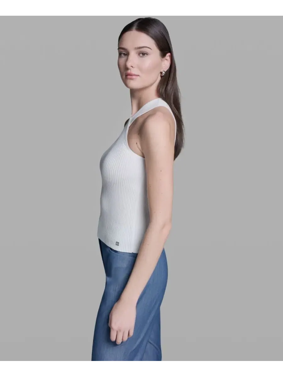 Женская майка без рукавов с воротником-халтером Bcbg — изображение 3 из 7, белый