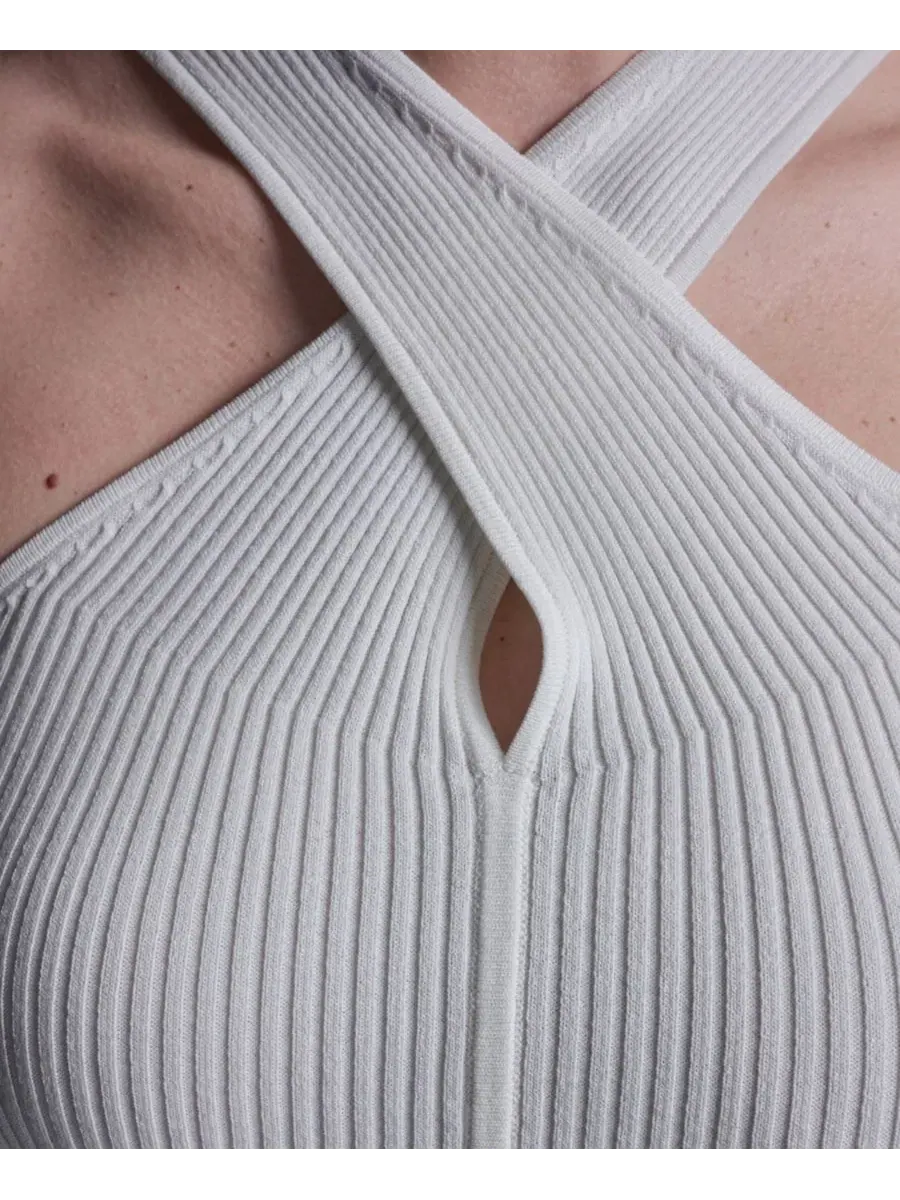 Женская майка без рукавов с воротником-халтером Bcbg — изображение 6 из 7, белый