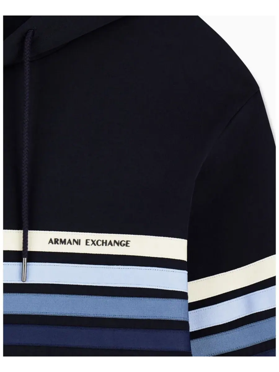 Мужская толстовка с четырьмя полосками A|X Armani Exchange — изображение 4 из 4, глубокий темно-синий