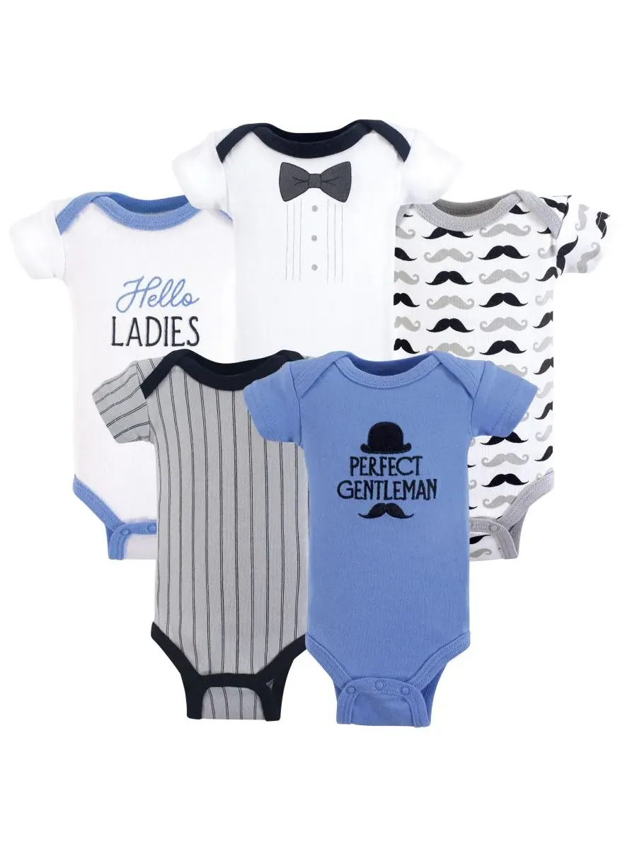 Комплект из 5 хлопковых боди Essential Hudson Baby, Perfect Gentleman