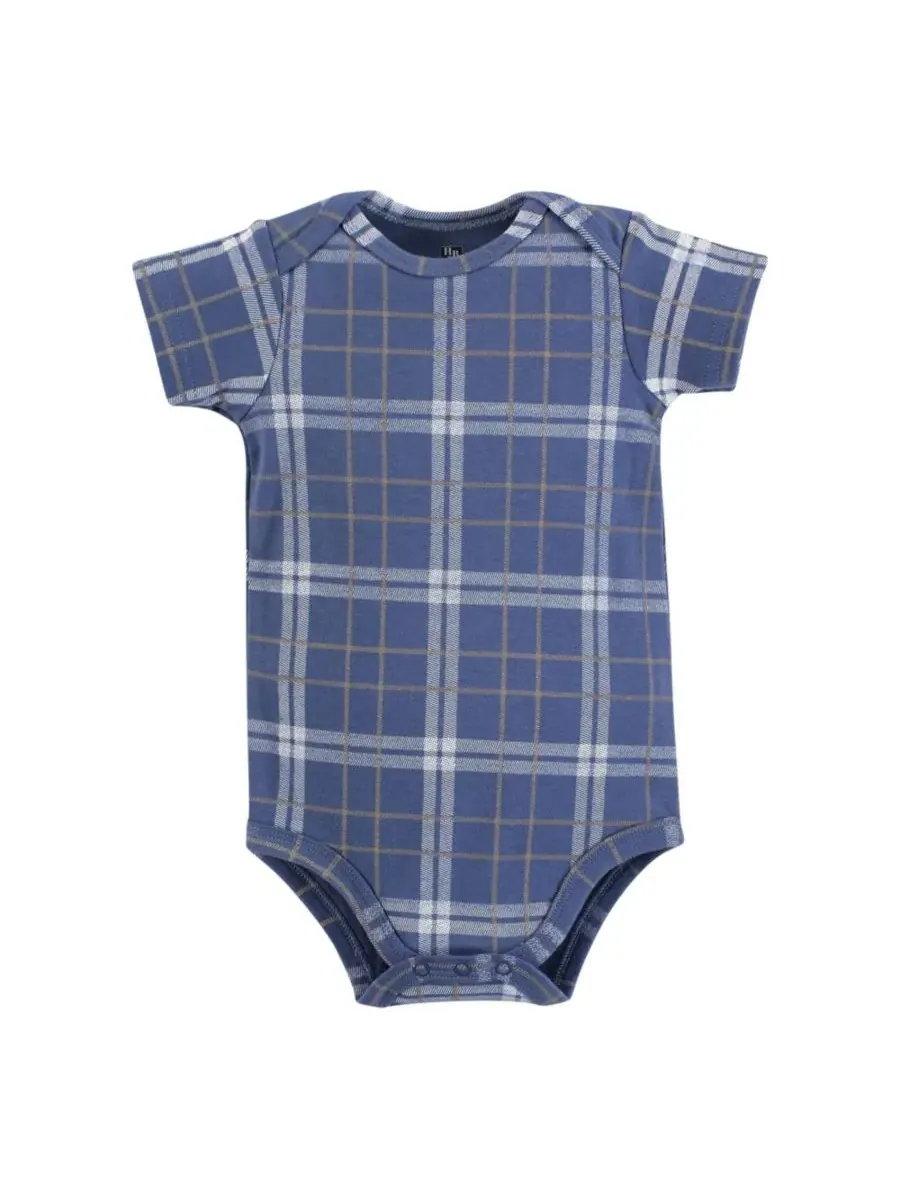 Комплект из 5 хлопковых боди Essential Hudson Baby, Plaid Necktie — изображение 6 из 7